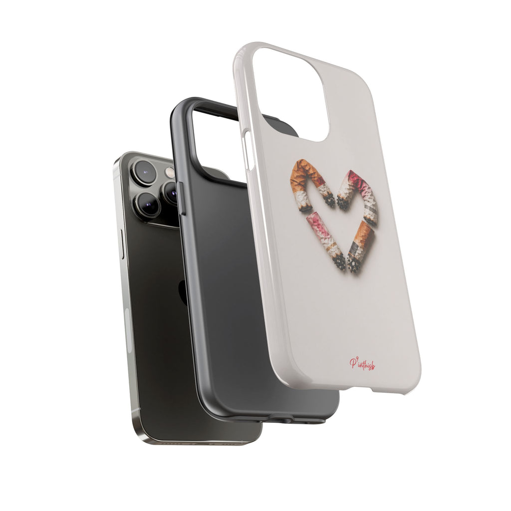 Cigarette Butts Heart Tough Case