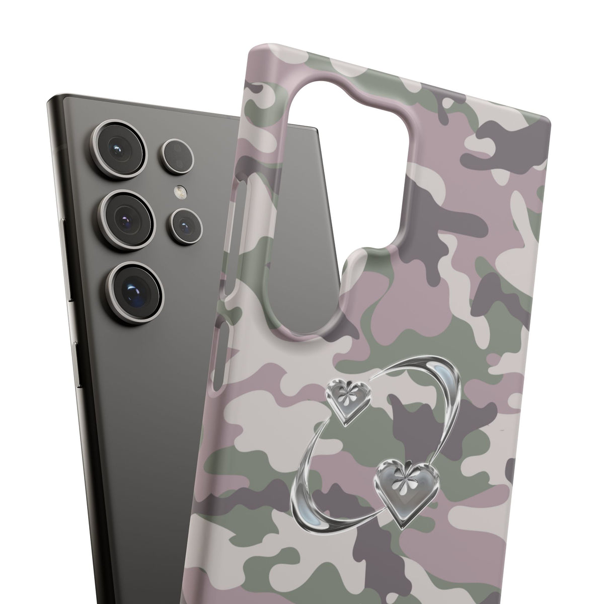 Camouflage Heart Snap Phone Case