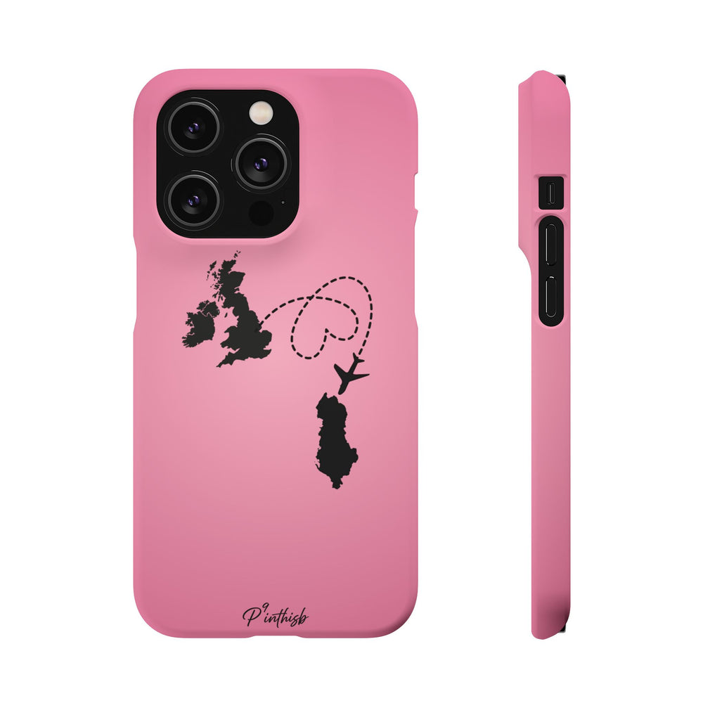 UK to Albania Pink Snap Phone Case