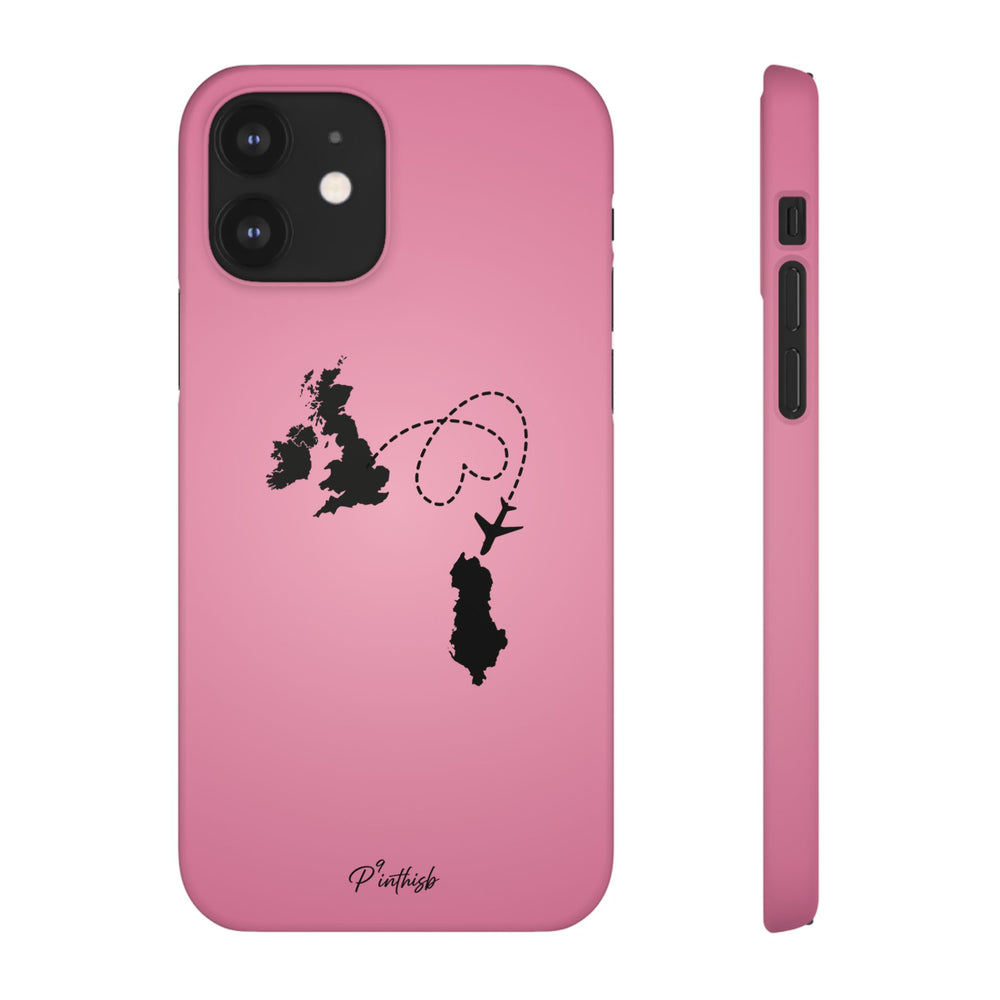 UK to Albania Pink Snap Phone Case