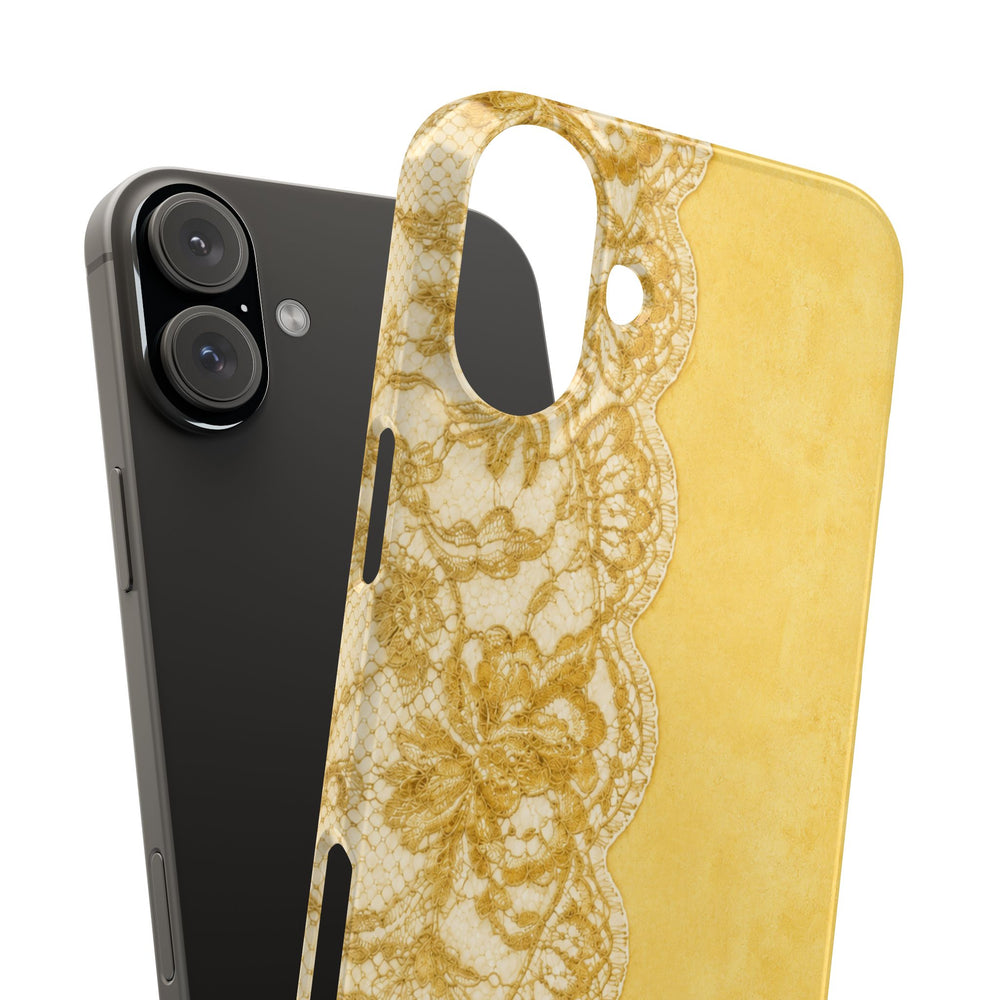 Yellow Vintage Lace Snap Case