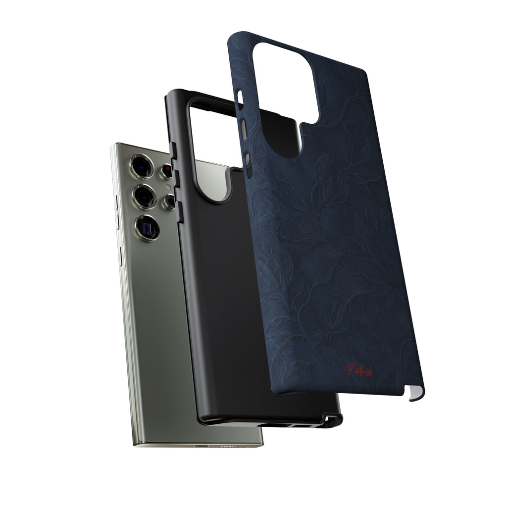 Navy Floral Textured Tough Case