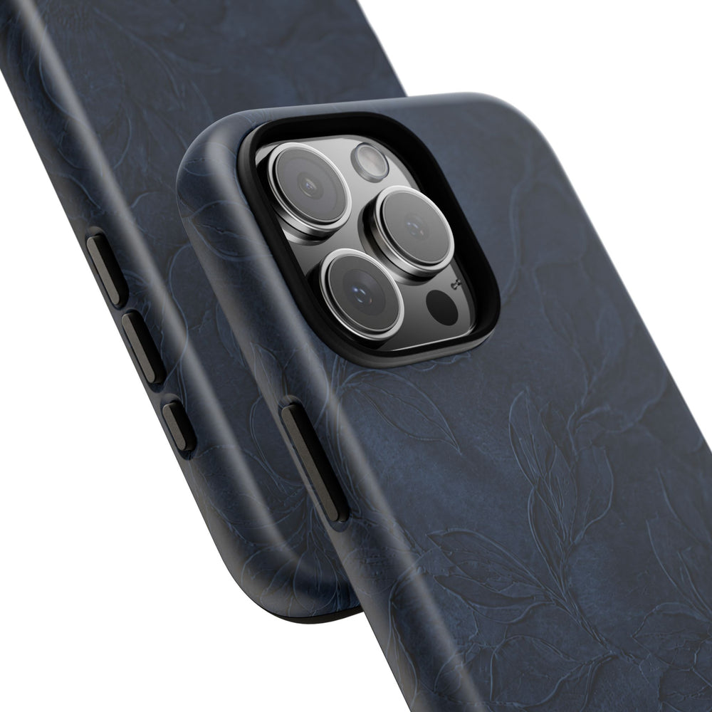 Navy Floral Textured Tough Case