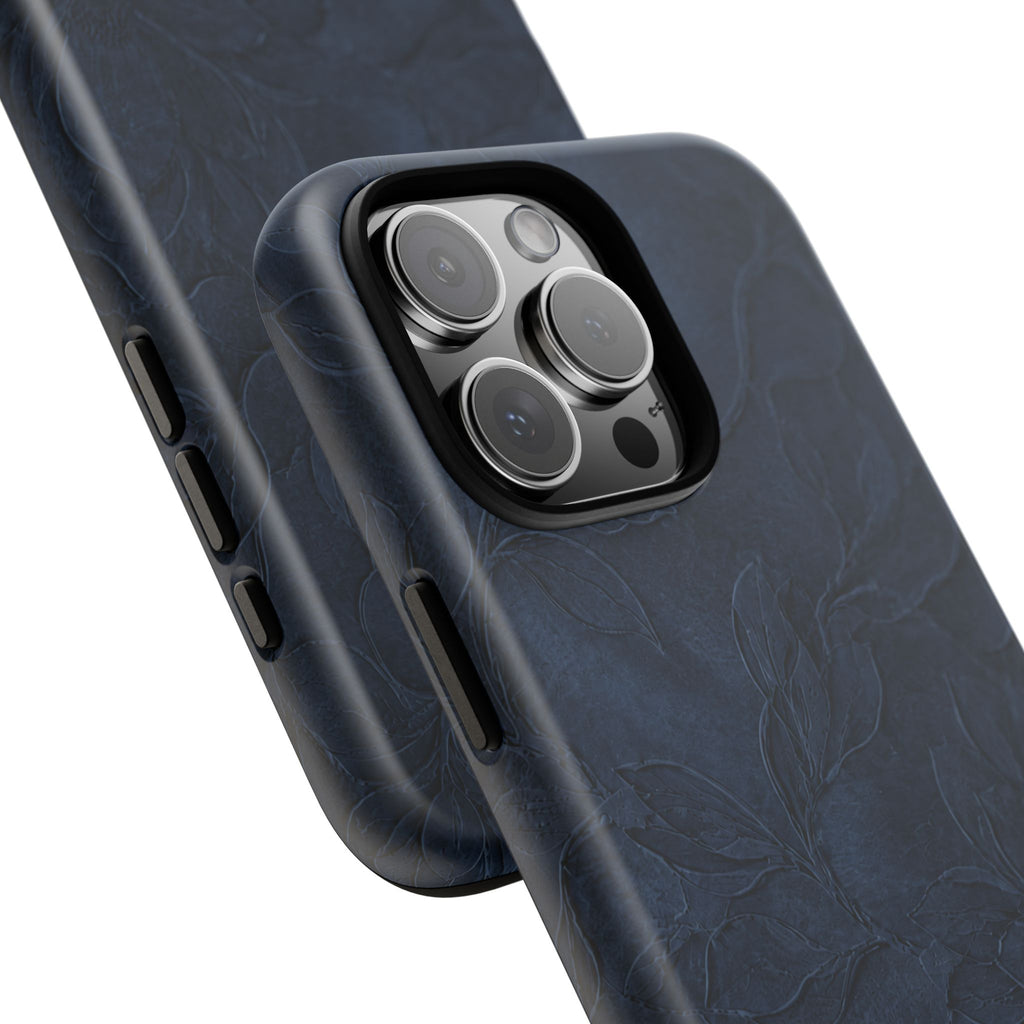Navy Floral Textured Tough Case