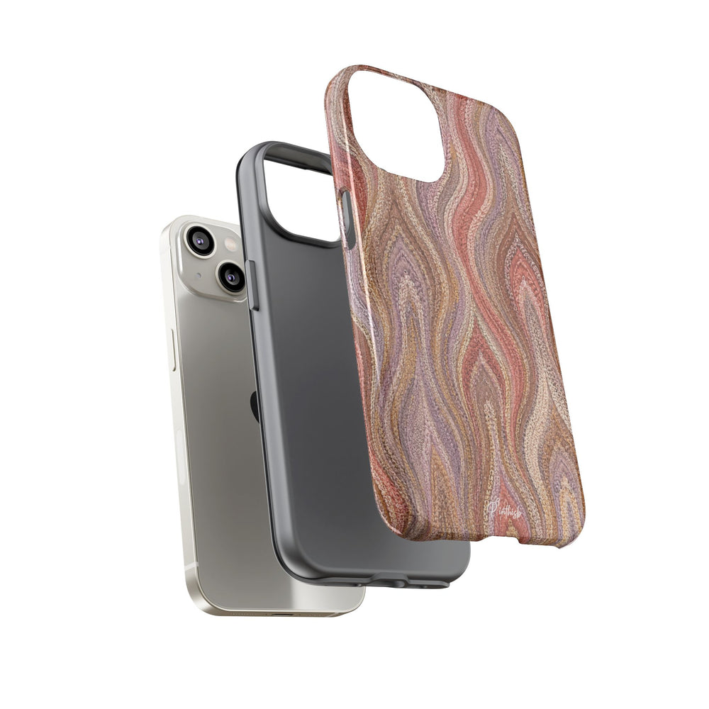 Wavy Peach & Mauve Tough Case