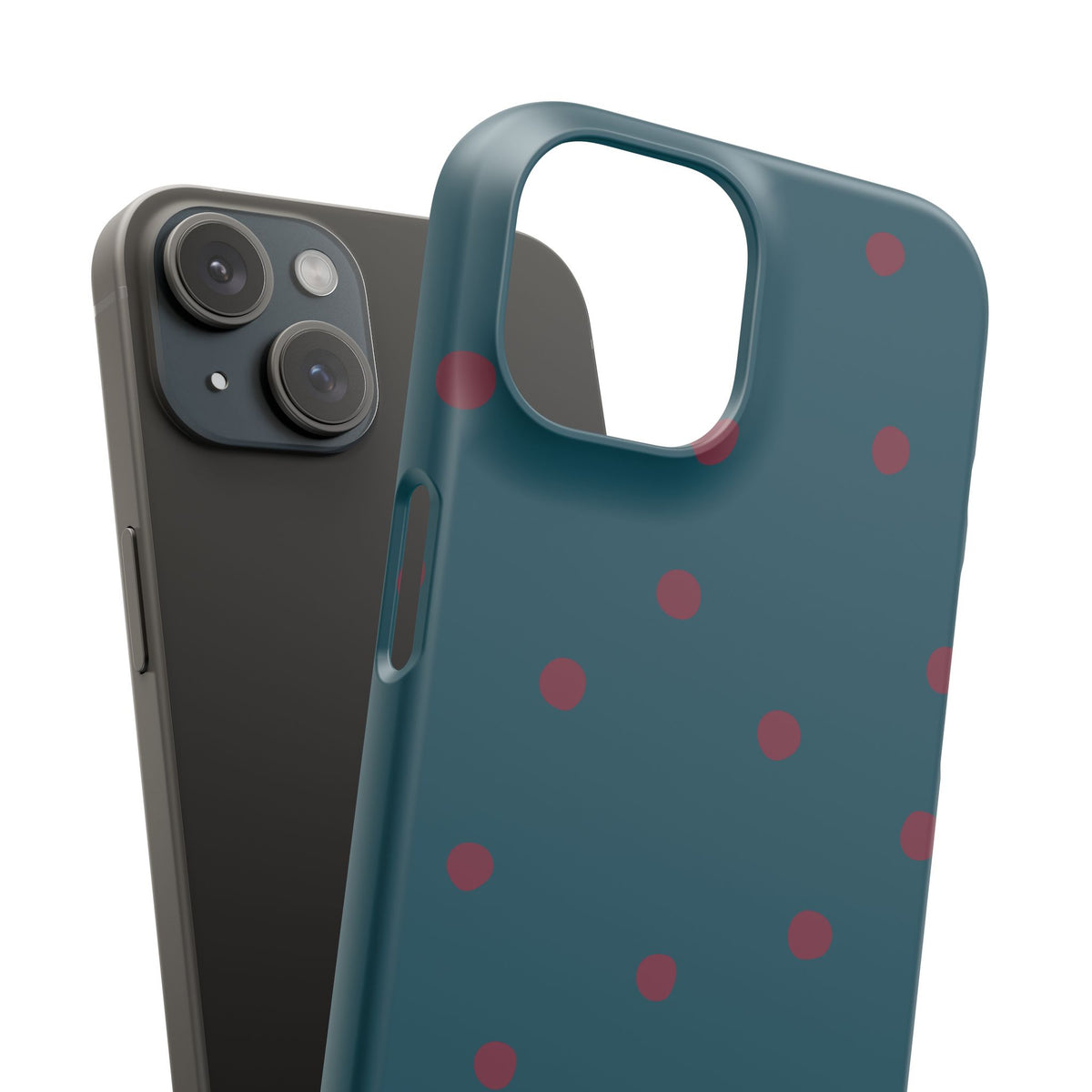 Teal & Burgundy Polka Dot Snap Phone Case