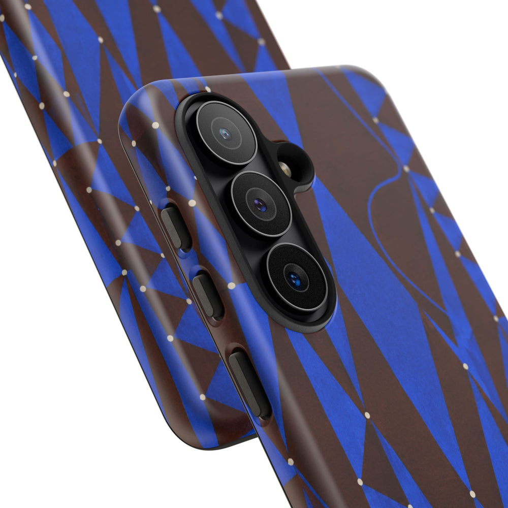 Geometric Blue Diamond Tough Phone Case