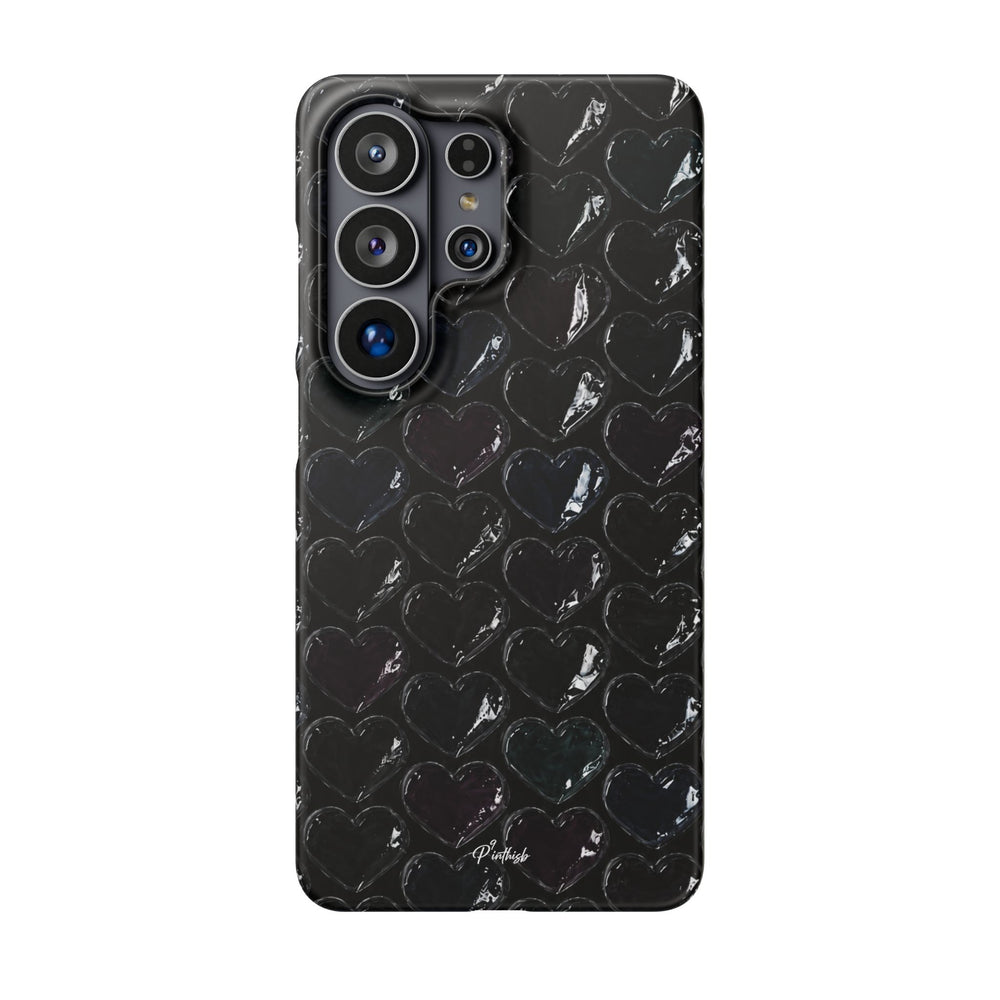 Black Pop Hearts Snap Case
