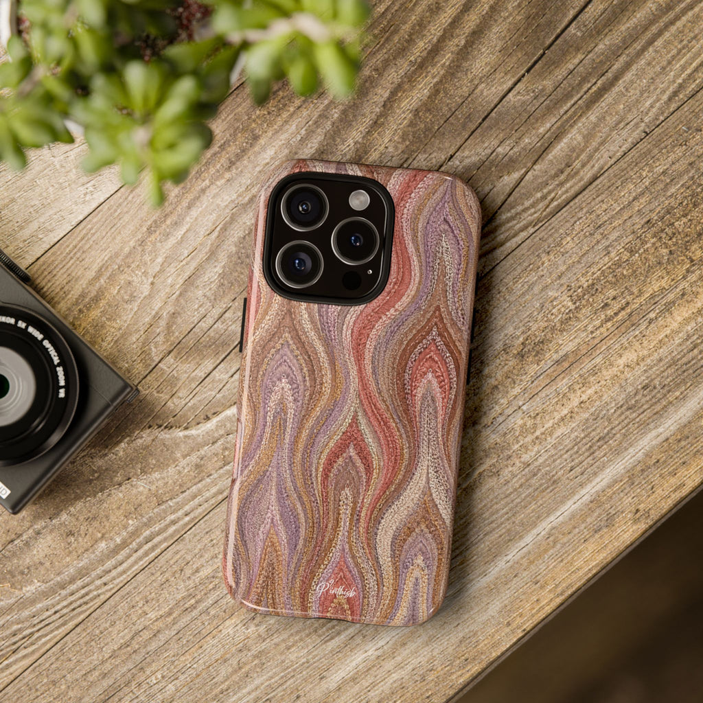 Wavy Peach & Mauve Tough Case