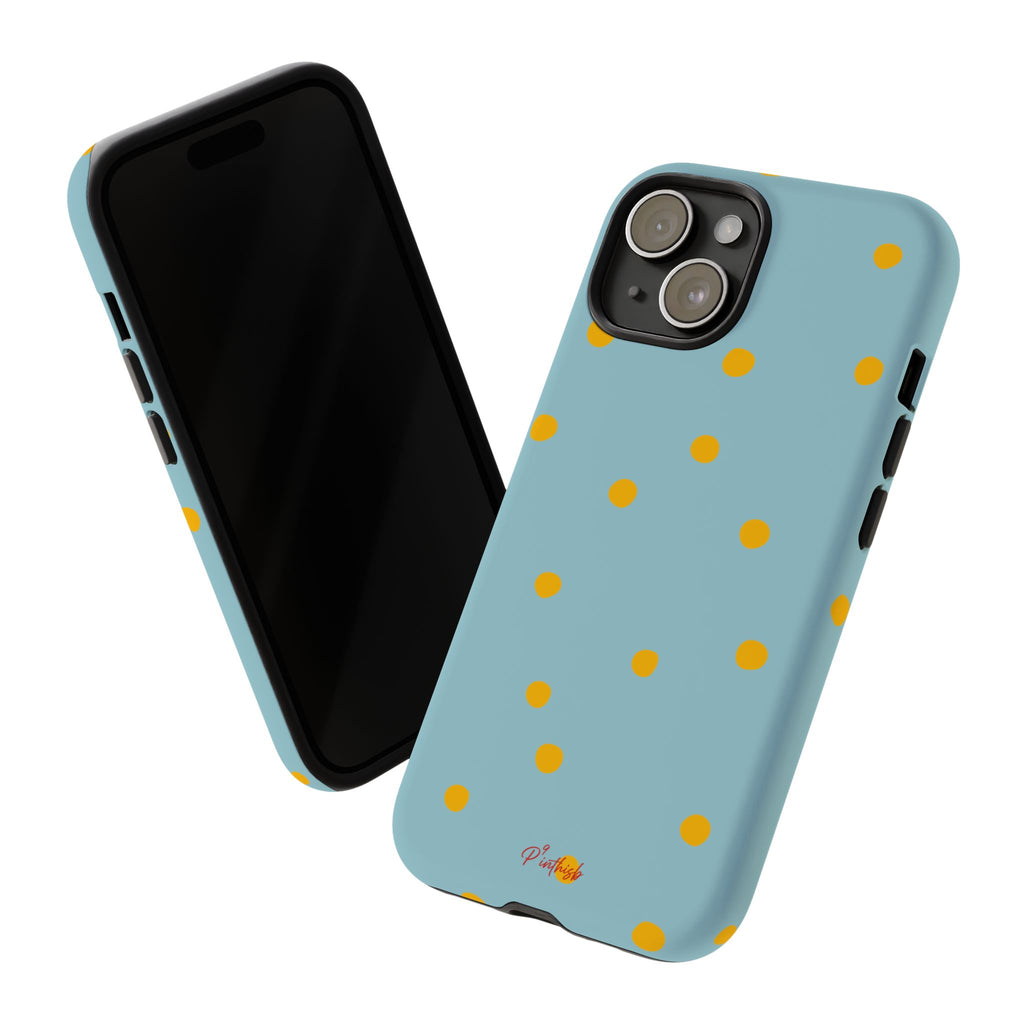 Blue & Yellow Polka Dot Tough Phone Case