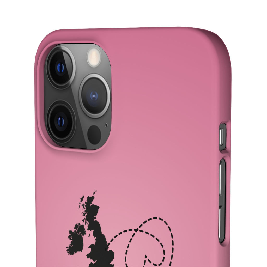 UK to Albania Pink Snap Phone Case