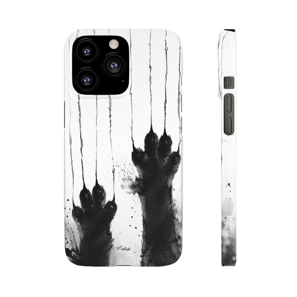 Black Ink Paw Print Snap Case