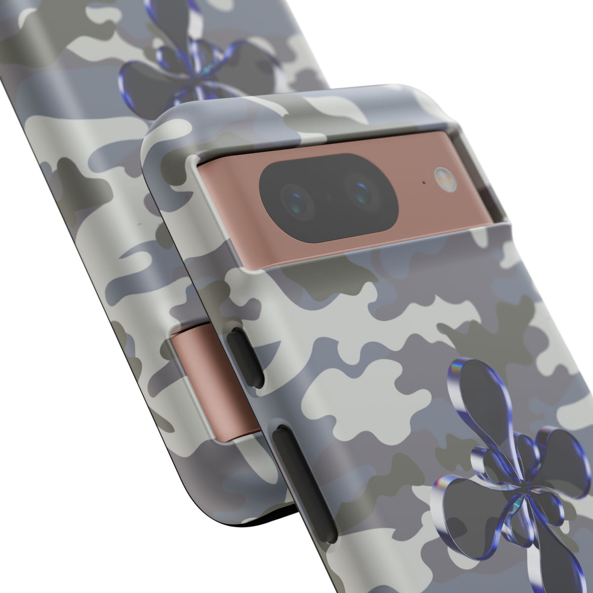 Camouflage with Blue Metallic Clover Tough Case