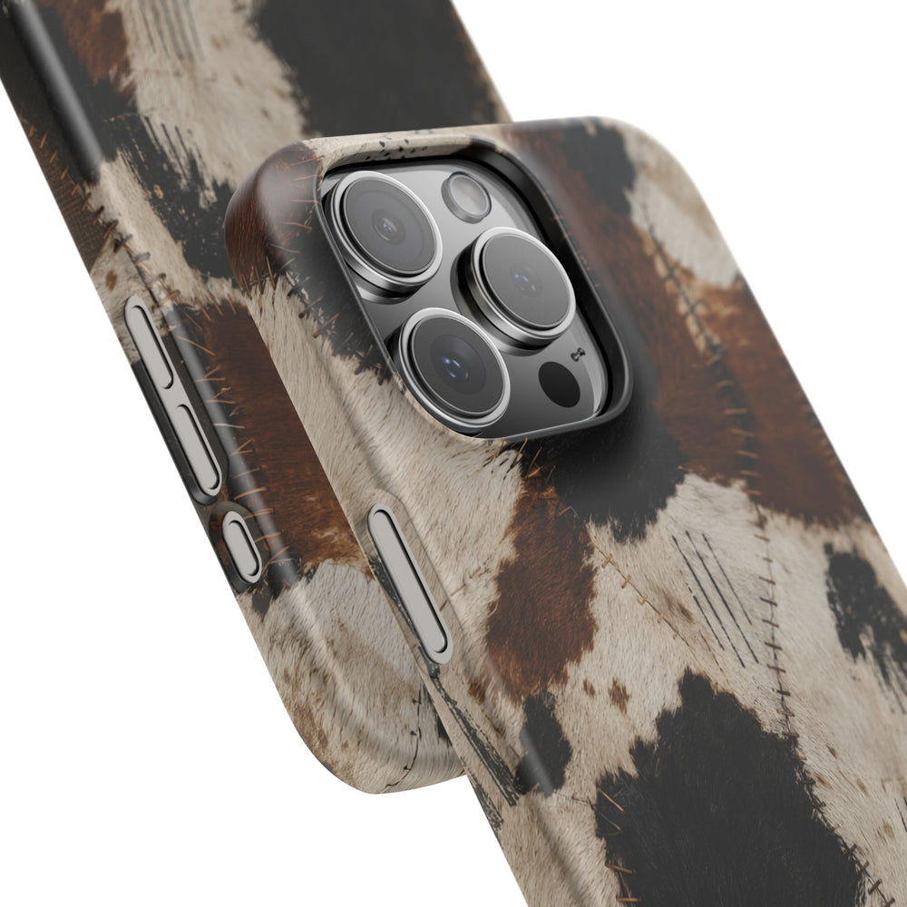 Brown & Black Animal Print Snap Case