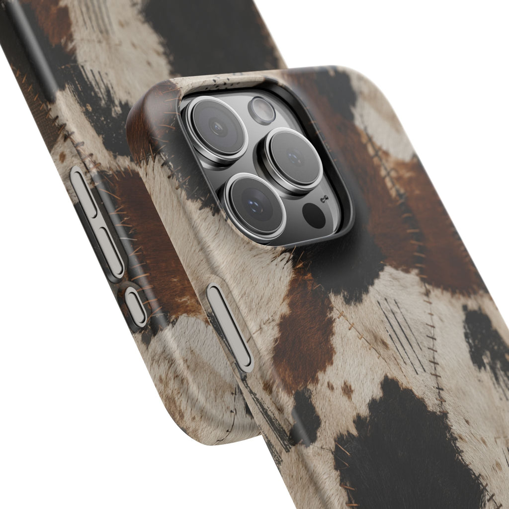 Brown & Black Animal Print Snap Case