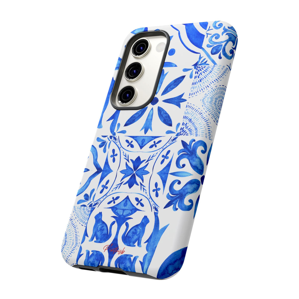 Blue Tile Pattern Tough Phone Case