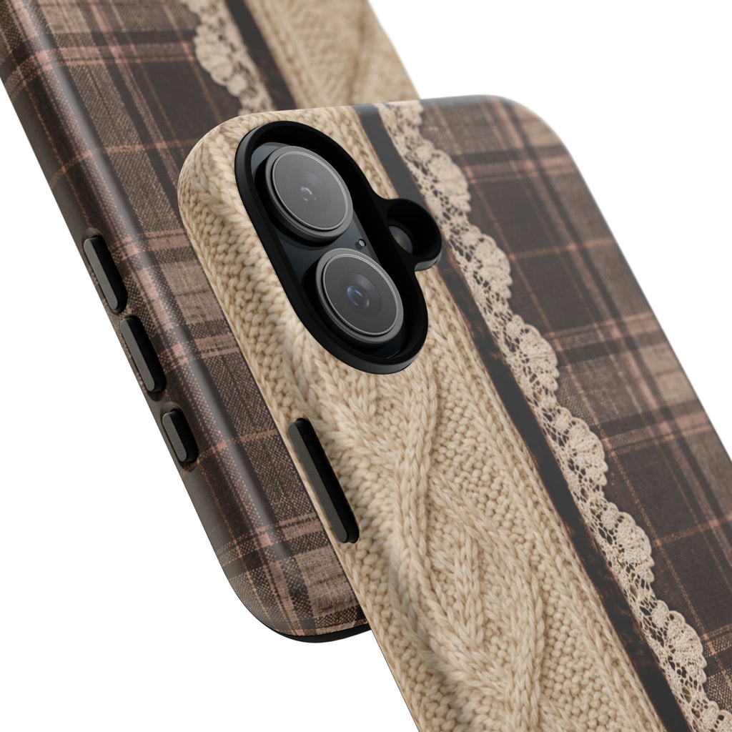 Cozy Plaid Knit Tough Phone Case