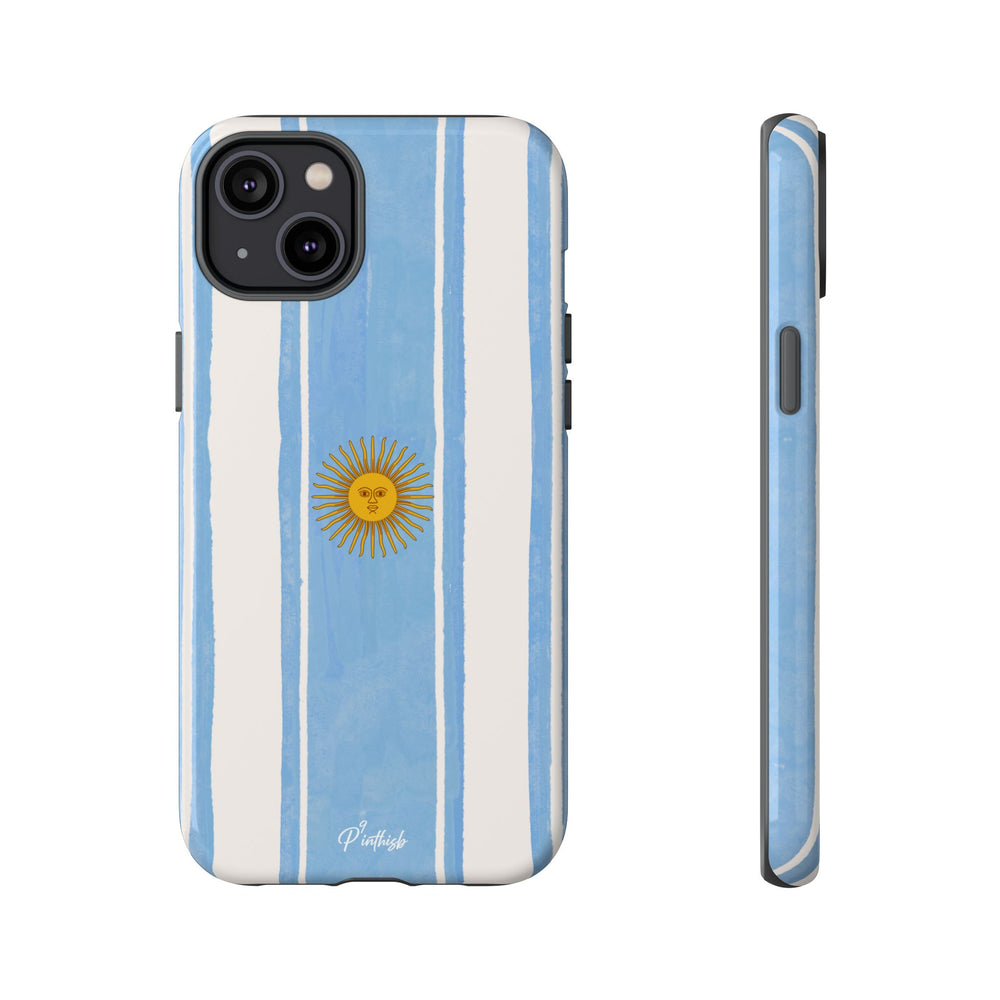 Argentina Flag Tough Phone Case – Blue White Striped Sun Protector