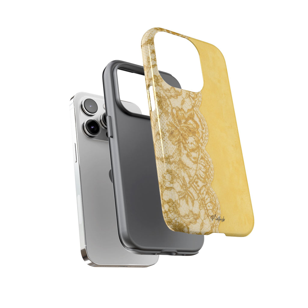Yellow Vintage Lace Tough Case