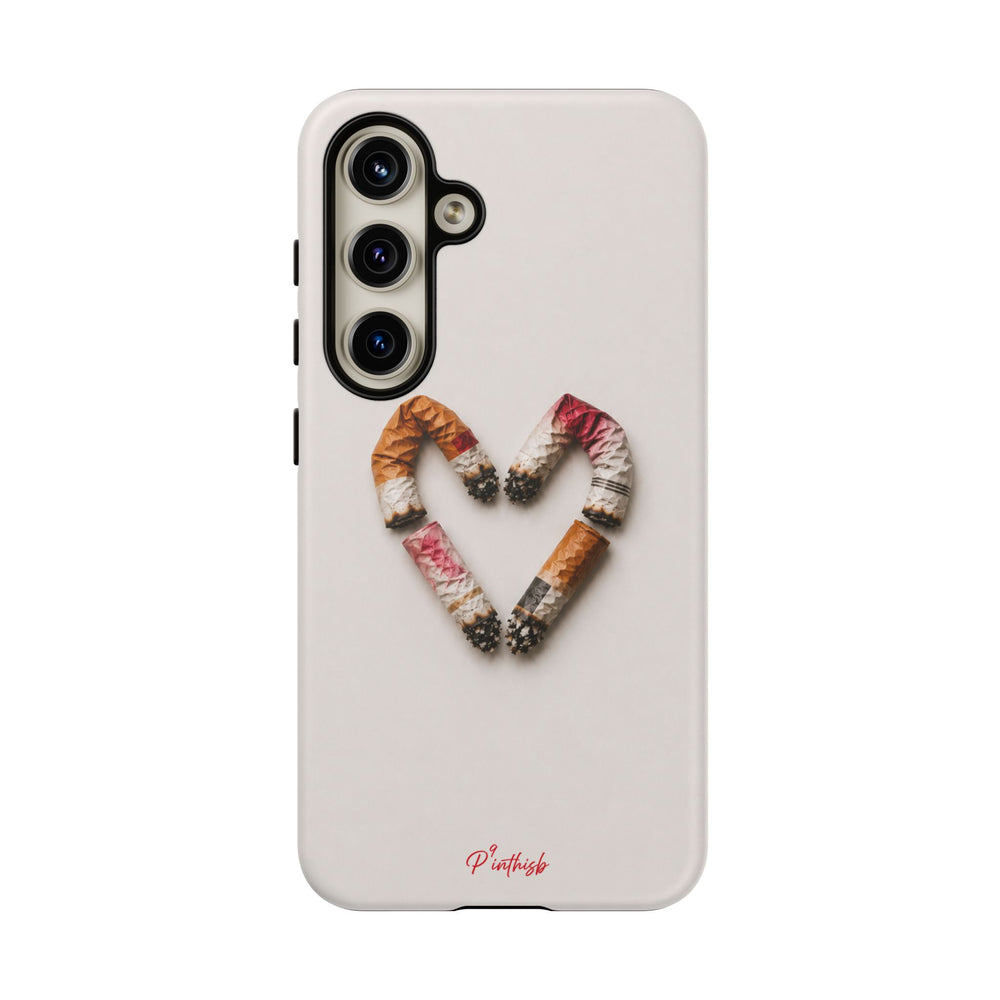 Cigarette Butts Heart Tough Case