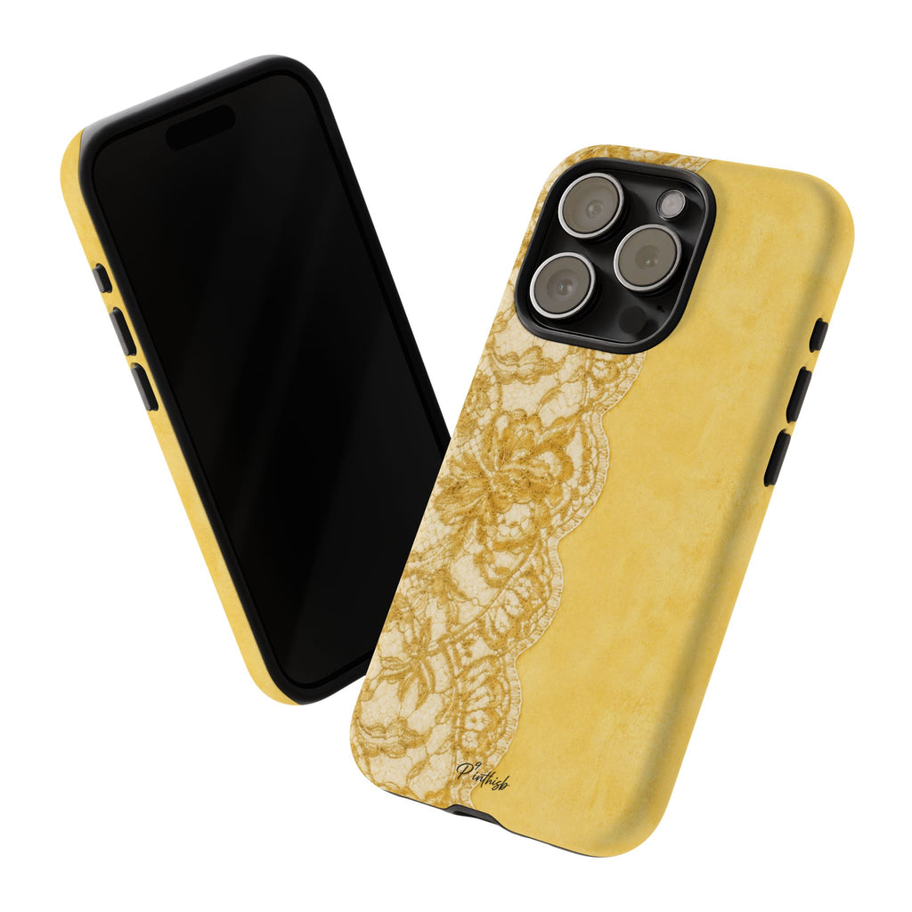 Yellow Vintage Lace Tough Case