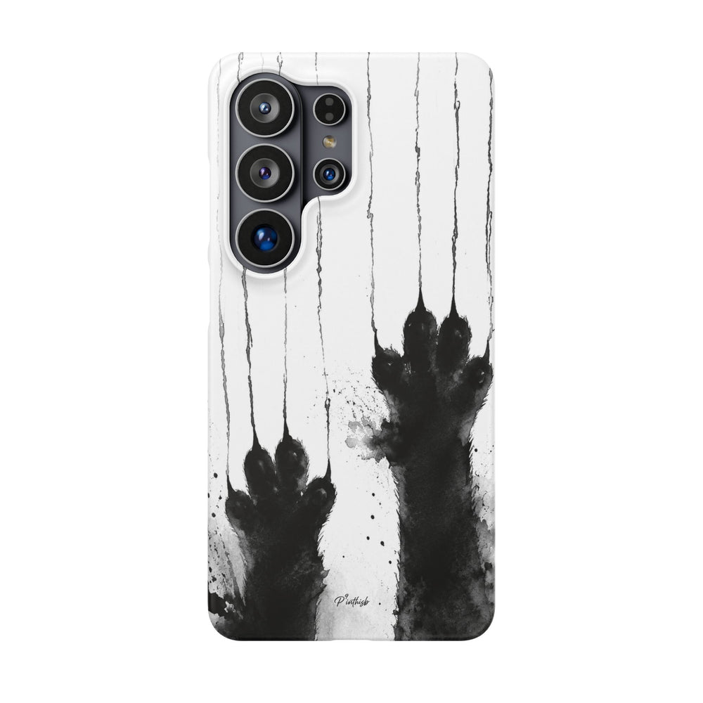 Black Ink Paw Print Snap Case