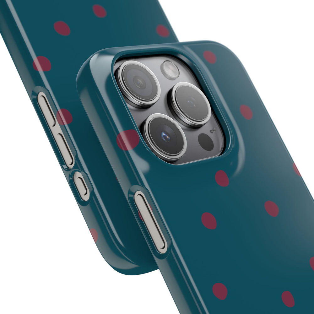 Teal & Burgundy Polka Dot Snap Phone Case