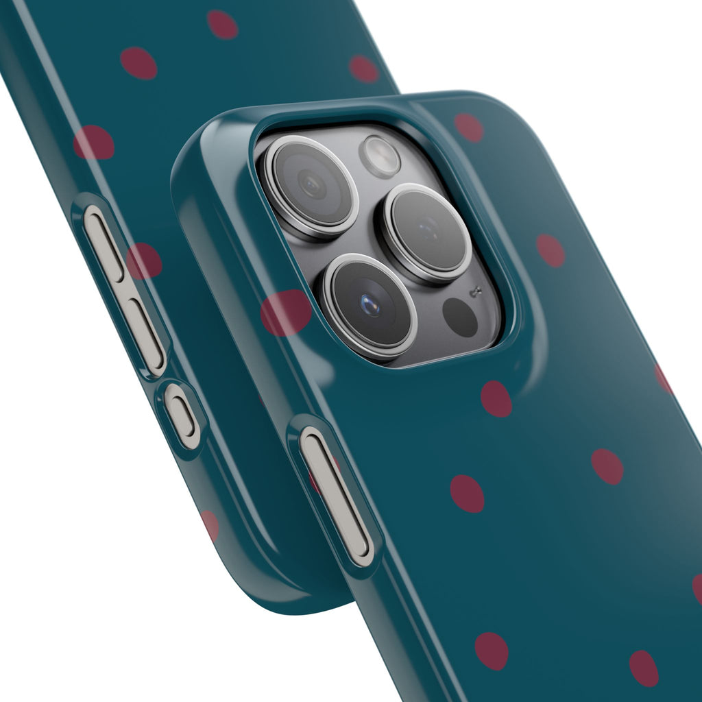 Teal & Burgundy Polka Dot Snap Phone Case