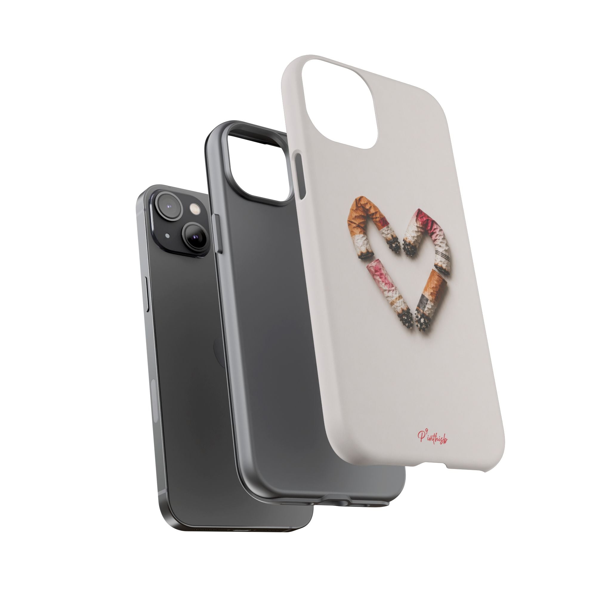 Cigarette Butts Heart Tough Case