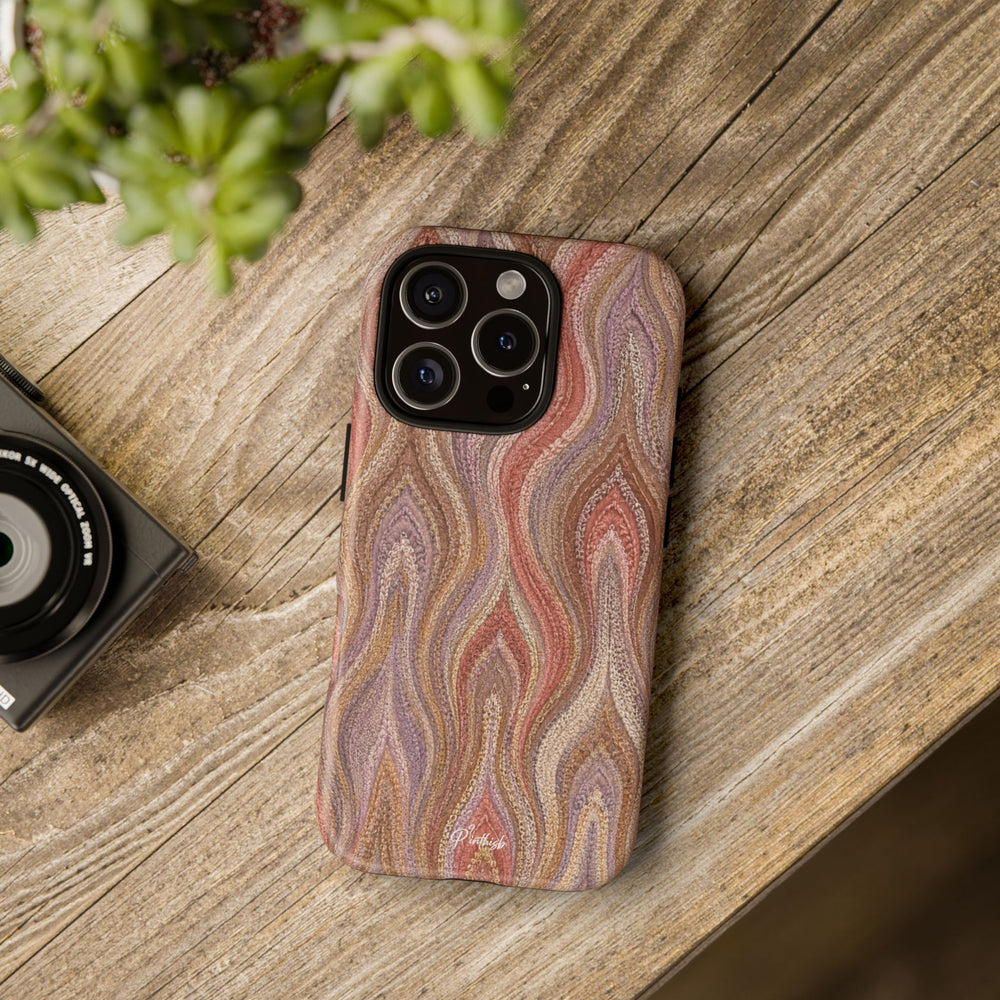 Wavy Peach & Mauve Tough Case