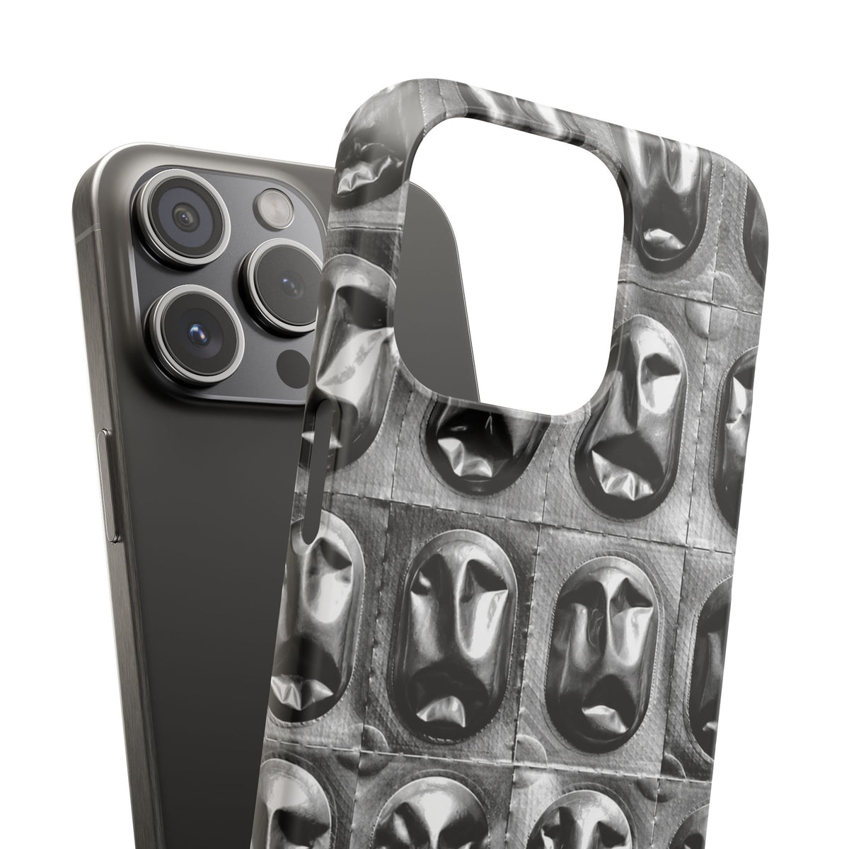 Metallic Mask Grid Snap Case