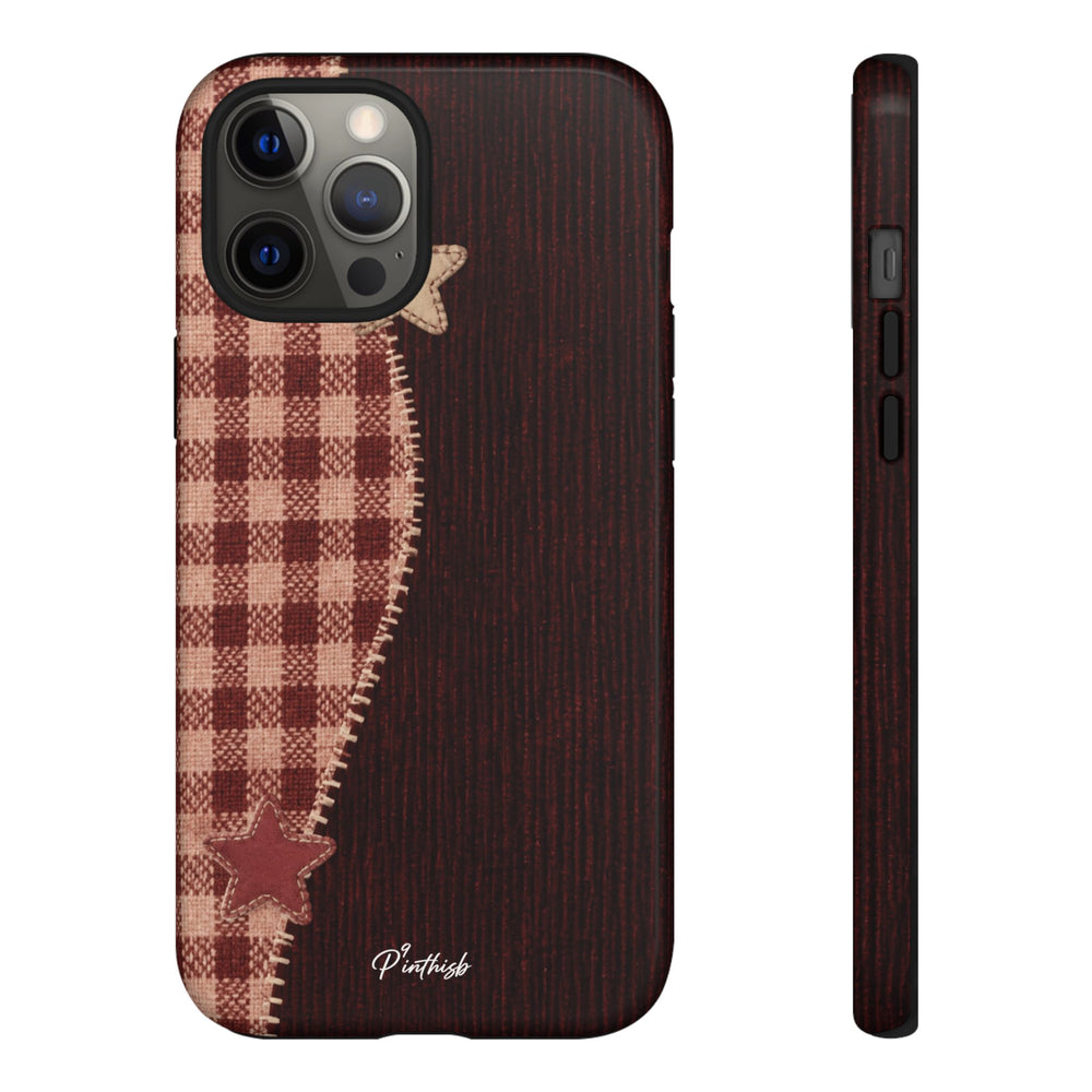 Rustic Plaid Stars Phone Case