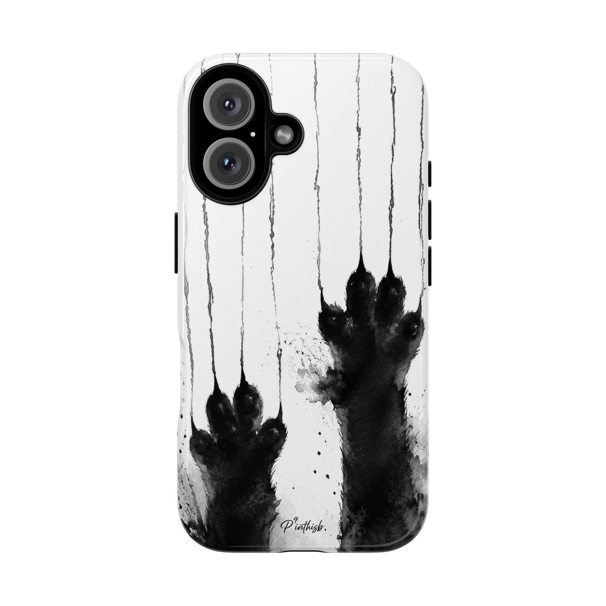 Black Ink Paw Print Tough Case
