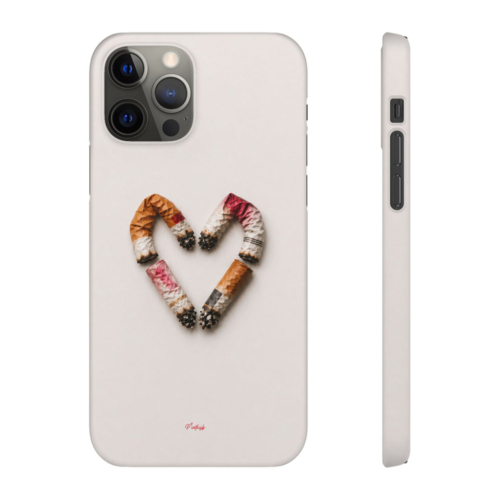 Cigarette Butts Heart Snap Case