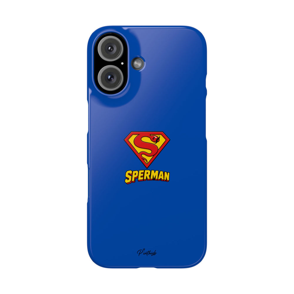 "SPERMAN" Parody Logo Snap Phone Case