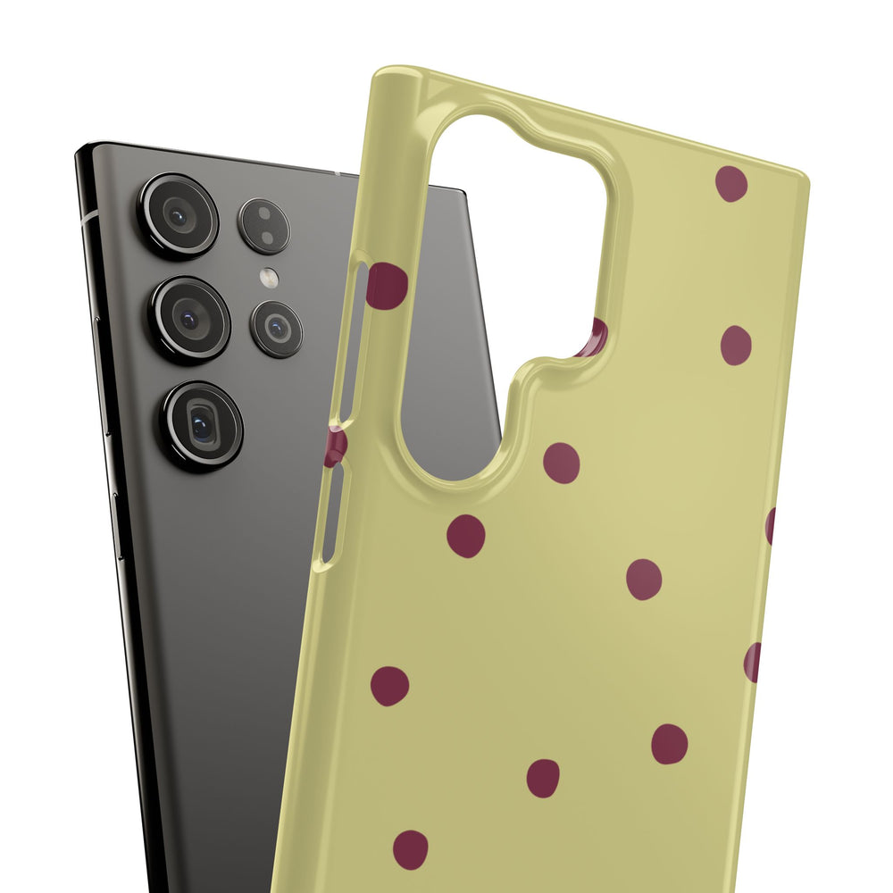 Yellow & Burgundy Polka Dot Snap Phone Case