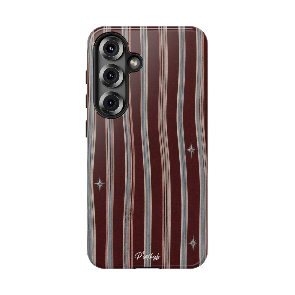 Retro Red & Cream with Star Accents Phone Case