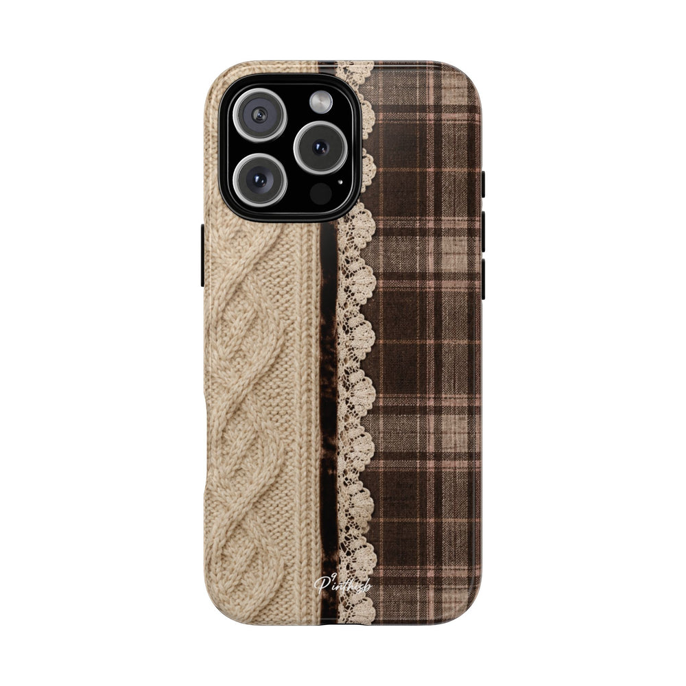Cozy Plaid Knit Tough Phone Case