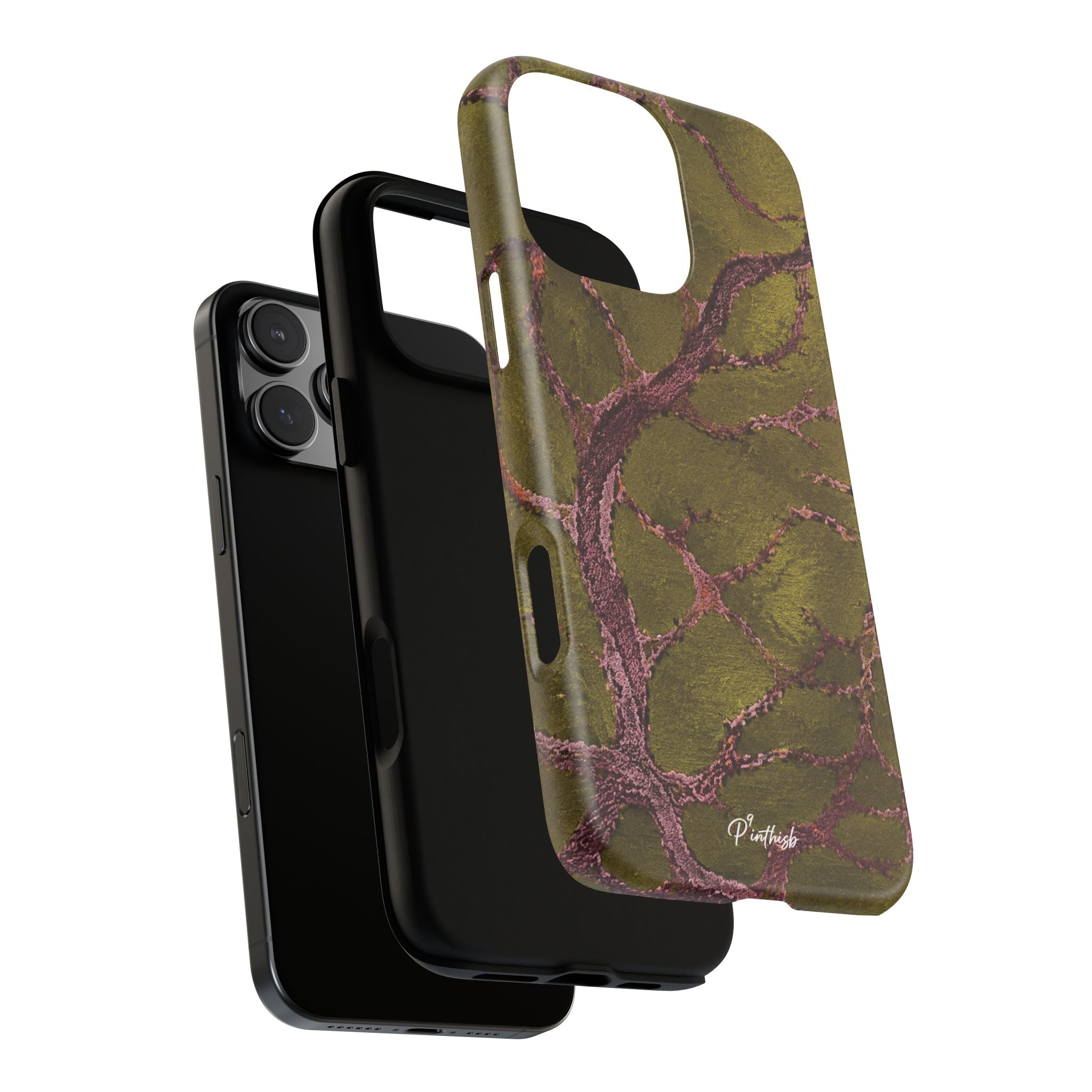 Olive & Rose Gold Tree Pattern Phone Case