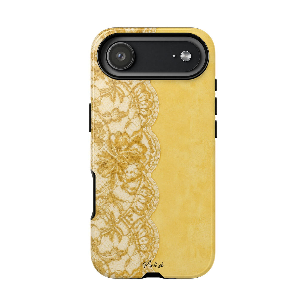 Yellow Vintage Lace Tough Case