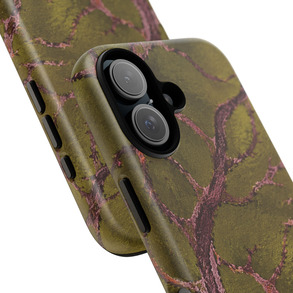 Olive & Rose Gold Tree Pattern Phone Case