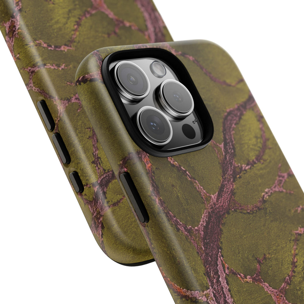 Olive & Rose Gold Tree Pattern Phone Case