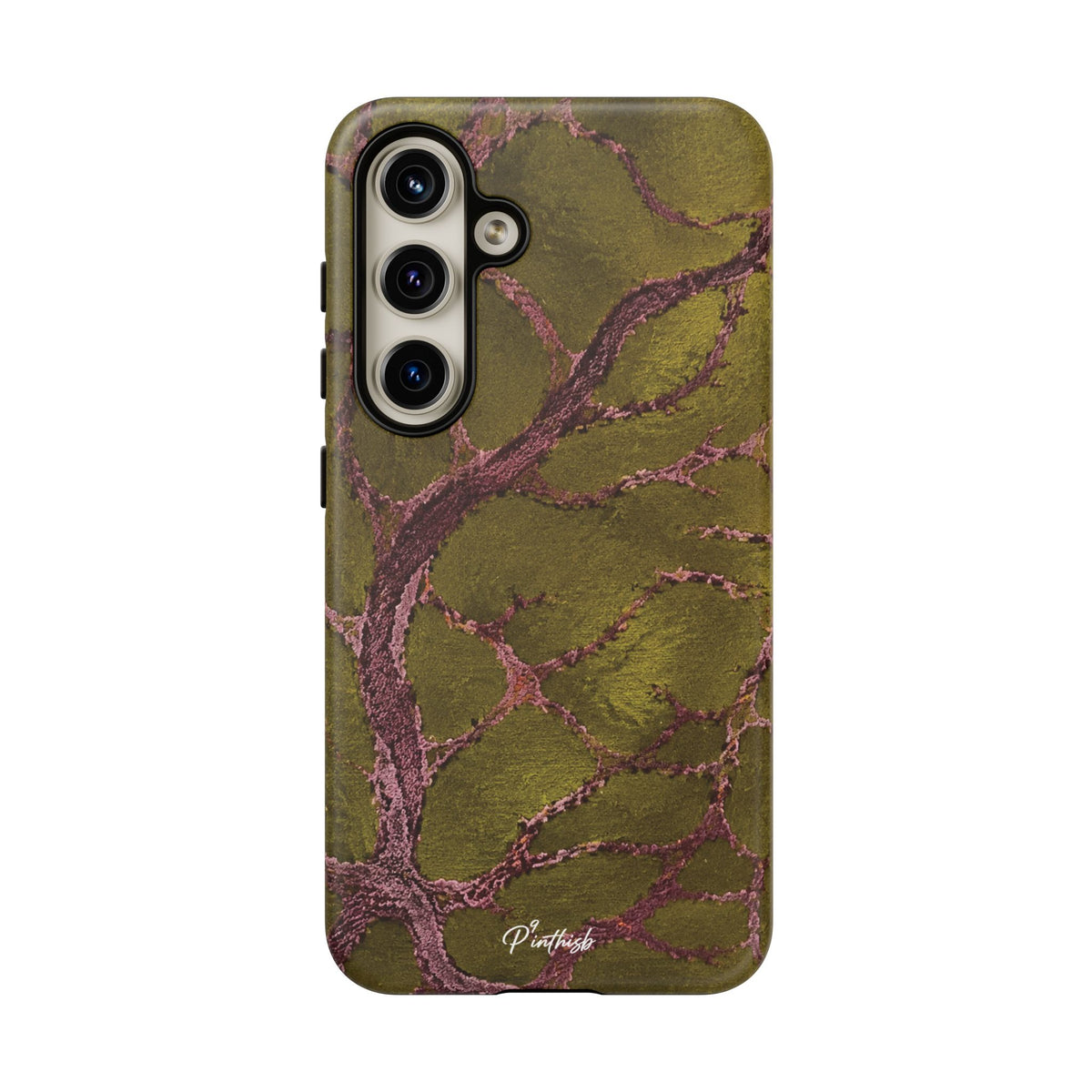Olive & Rose Gold Tree Pattern Phone Case