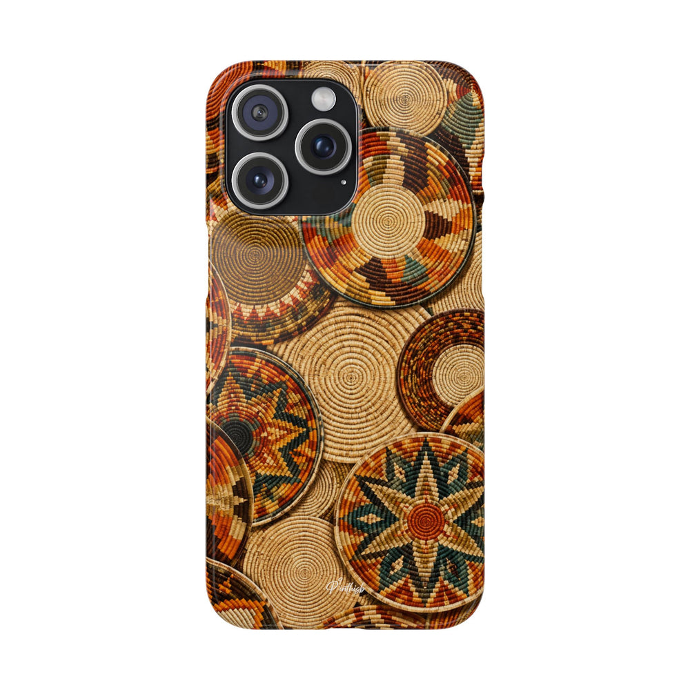 Bohemian Woven Basket Pattern Snap Case