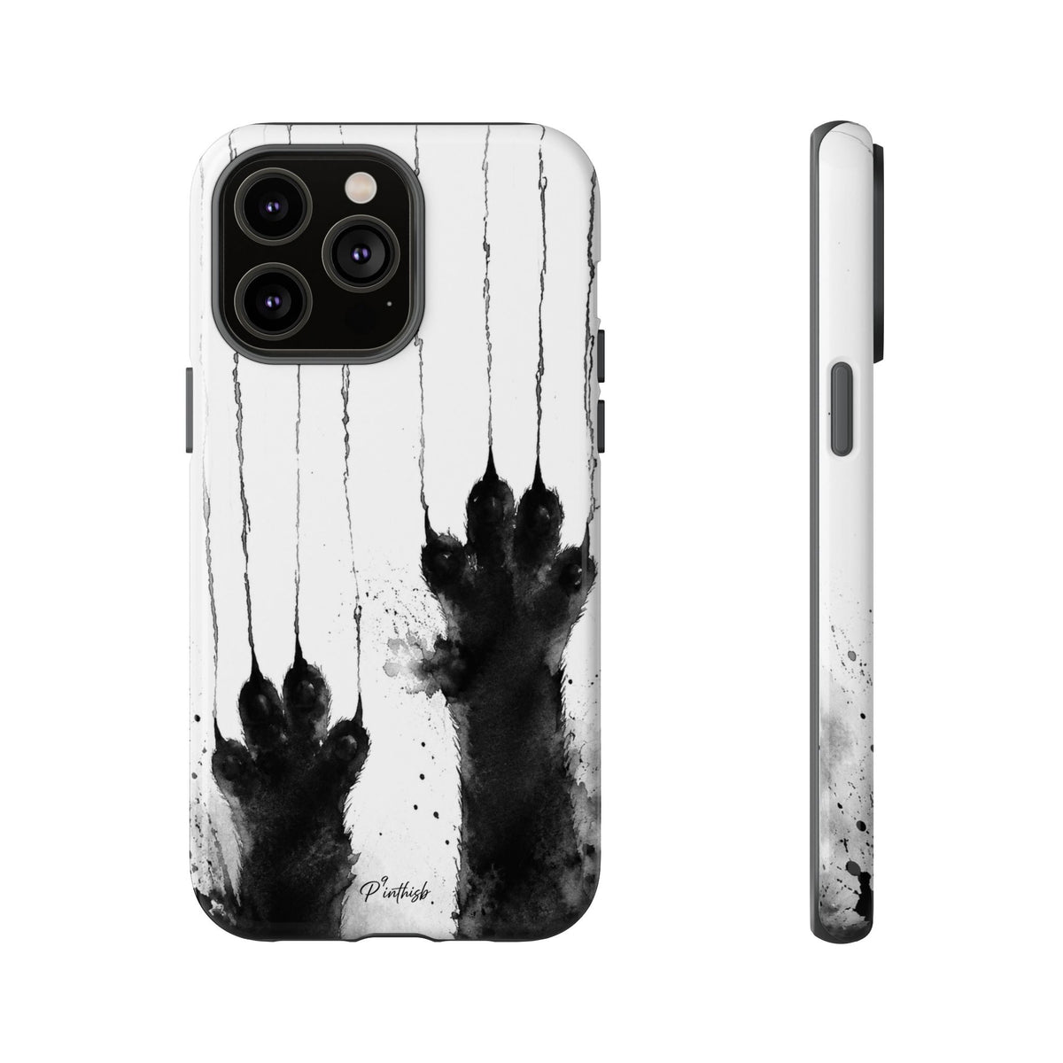 Black Ink Paw Print Tough Case