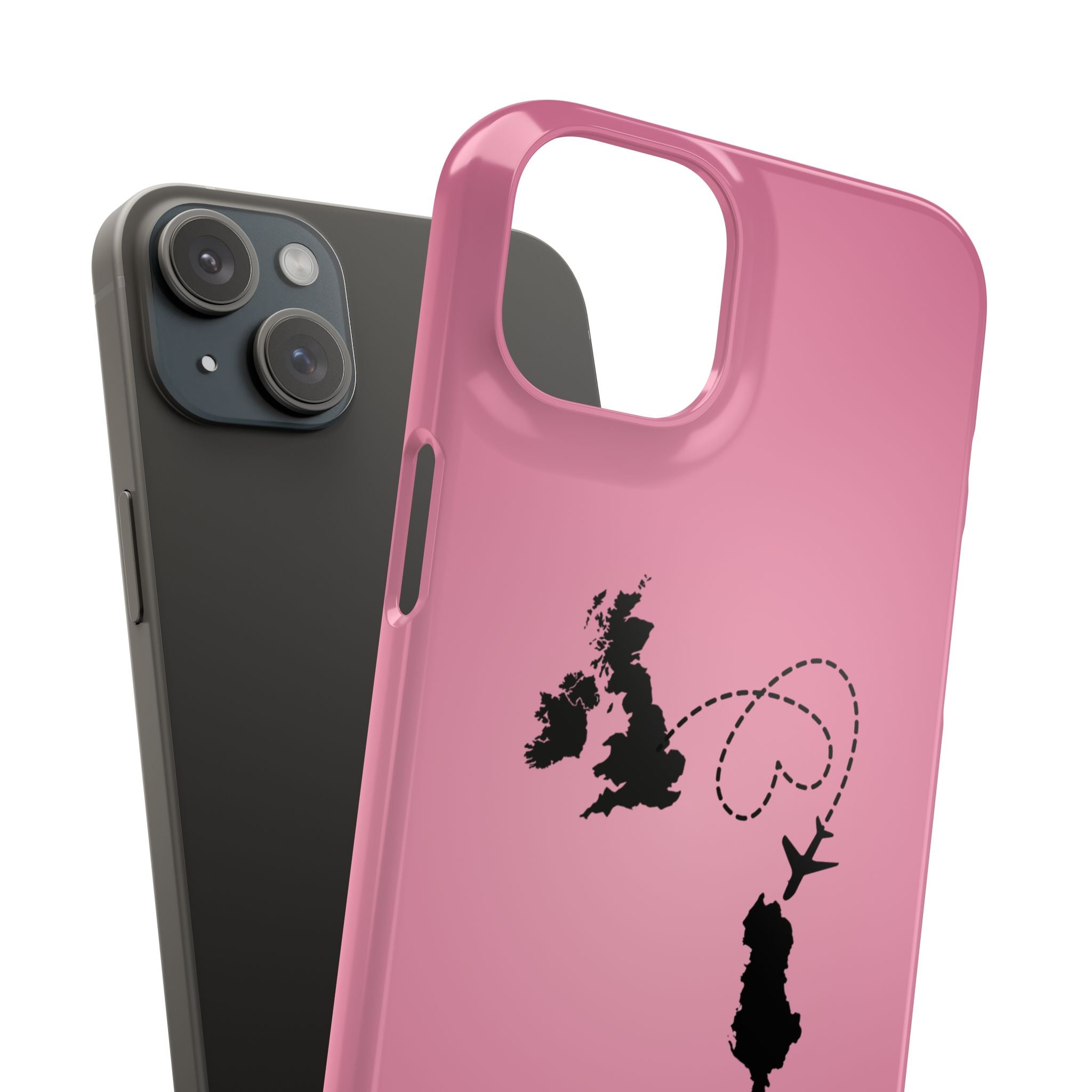 UK to Albania Pink Snap Phone Case