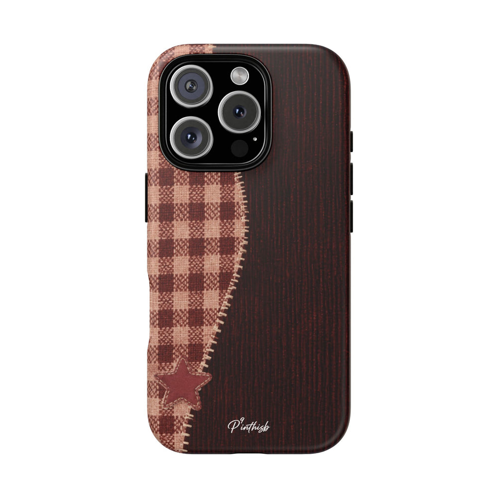 Rustic Plaid Stars Phone Case