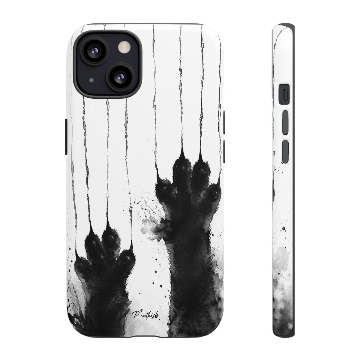 Black Ink Paw Print Tough Case