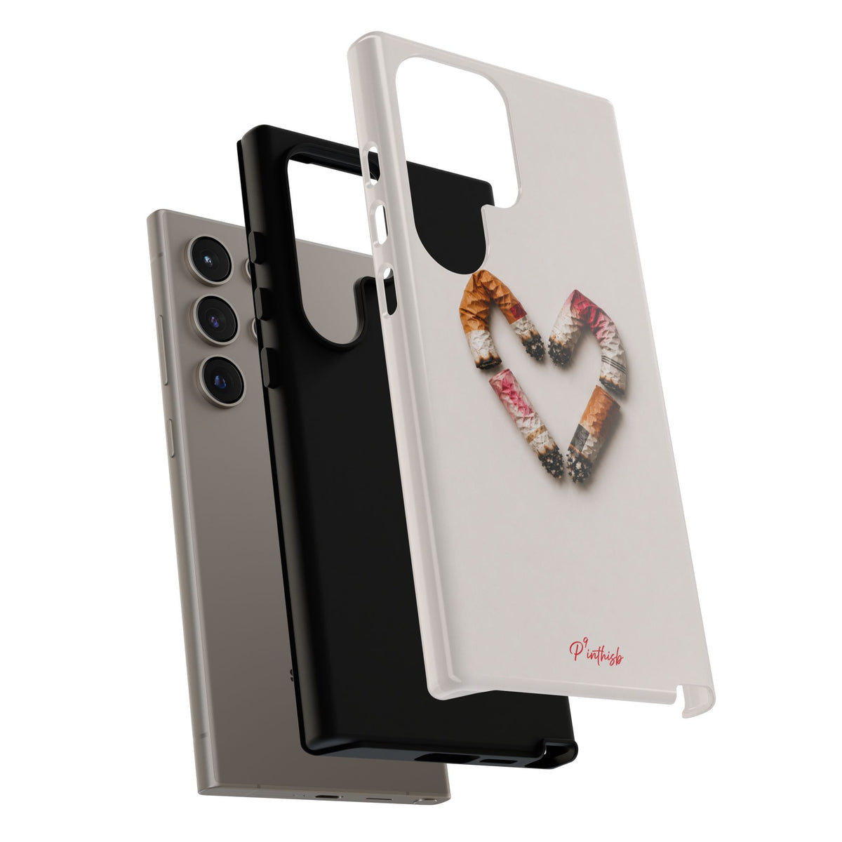 Cigarette Butts Heart Tough Case