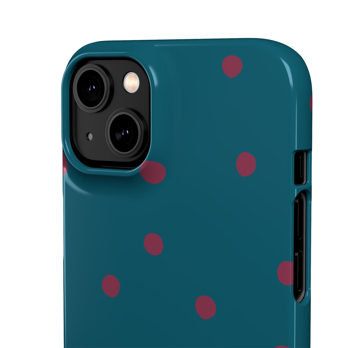 Teal & Burgundy Polka Dot Snap Phone Case